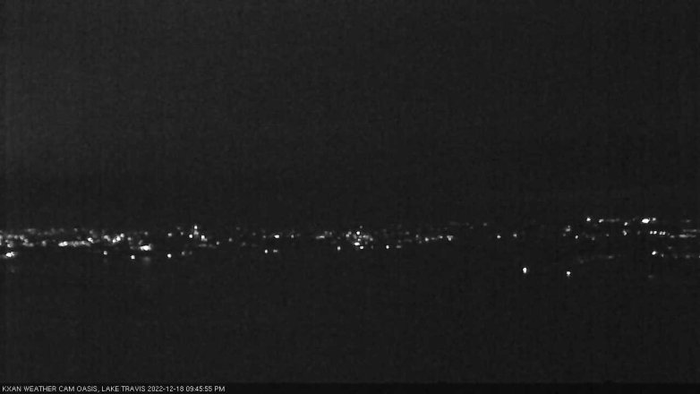 Lake Travis webcam, December 18, 2022 9:45 PM CT