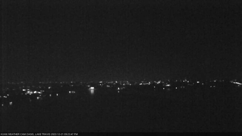 Lake Travis webcam, December 21, 2022 9:25 PM CT