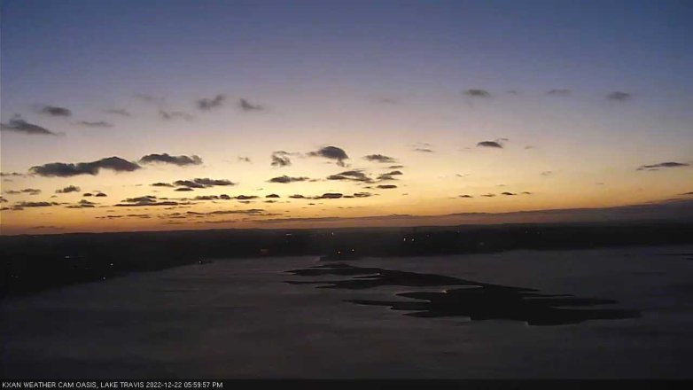 Lake Travis webcam, December 22, 2022 6:00 PM CT