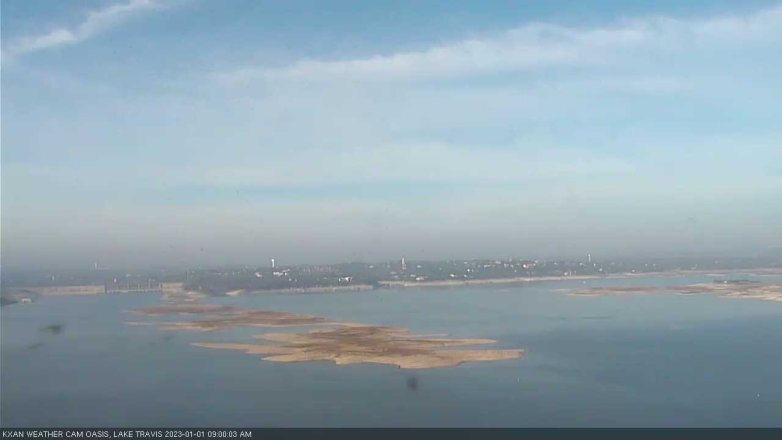 Lake Travis webcam, January 1, 2023 9:00 AM CT