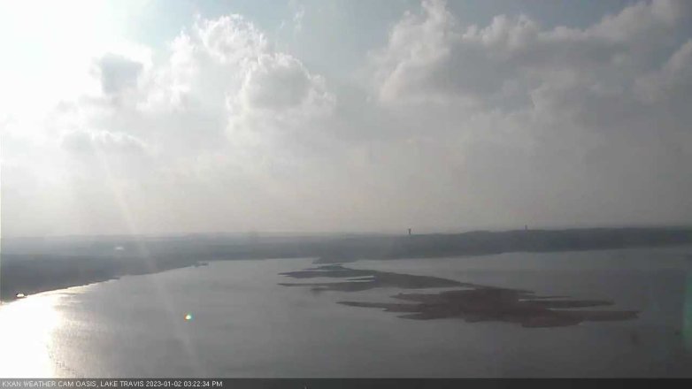 Lake Travis webcam, January 2, 2023 3:25 PM CT
