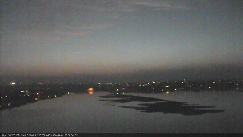 Lake Travis webcam, January 2, 2023 6:25 PM CT