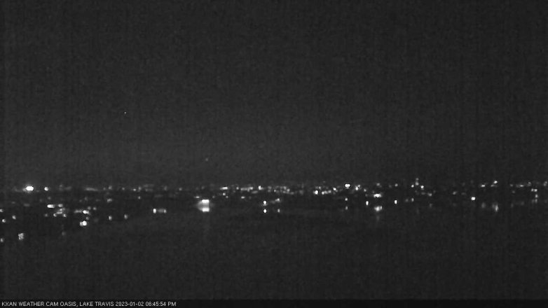 Lake Travis webcam, January 2, 2023 6:45 PM CT