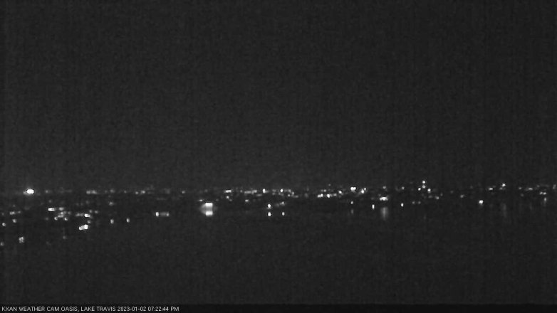 Lake Travis webcam, January 2, 2023 7:25 PM CT