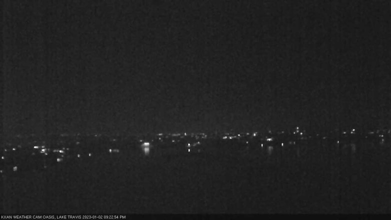 Lake Travis webcam, January 2, 2023 9:25 PM CT