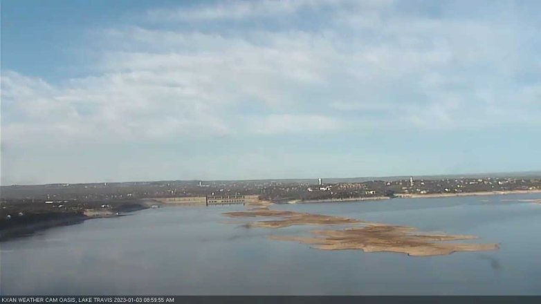 Lake Travis webcam, January 3, 2023 9:00 AM CT