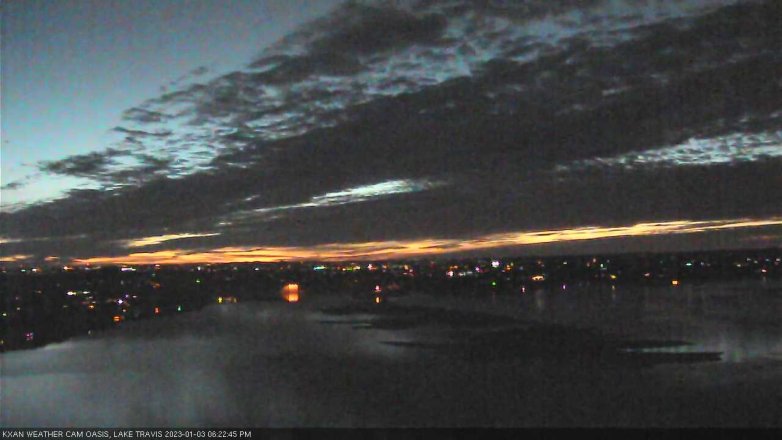 Lake Travis webcam, January 3, 2023 6:25 PM CT