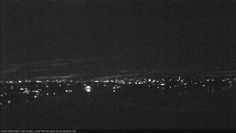 Lake Travis webcam, January 3, 2023 6:45 PM CT