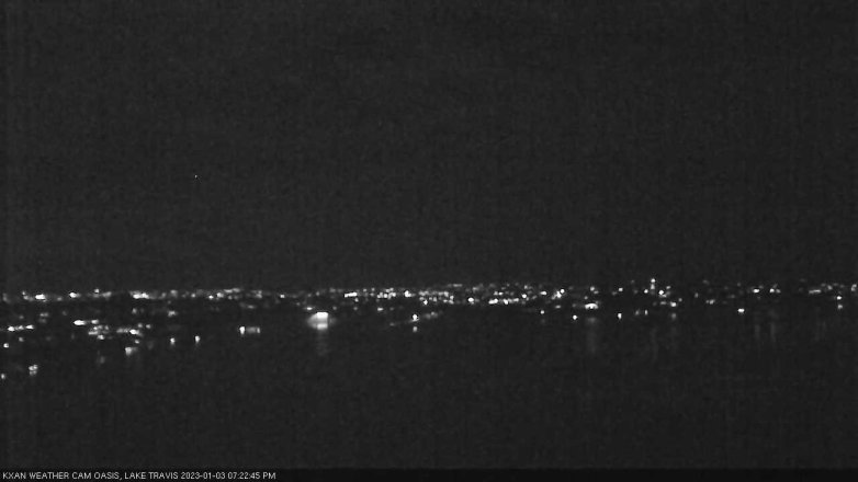 Lake Travis webcam, January 3, 2023 7:25 PM CT