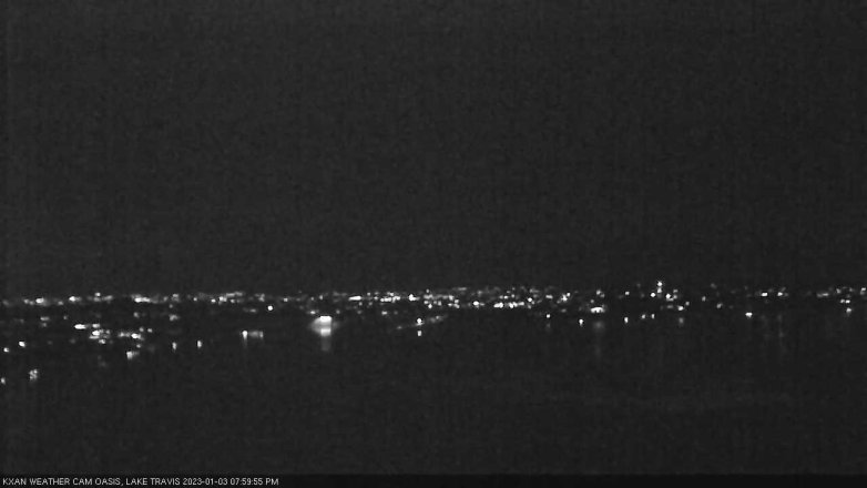 Lake Travis webcam, January 3, 2023 8:00 PM CT