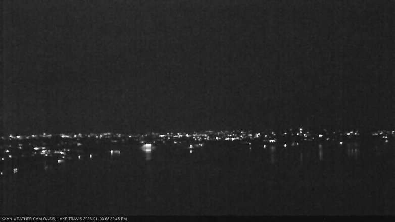 Lake Travis webcam, January 3, 2023 8:25 PM CT