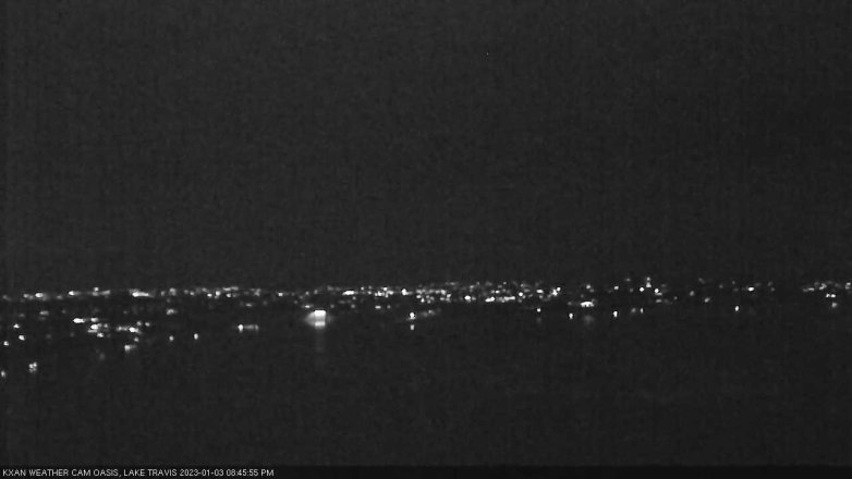 Lake Travis webcam, January 3, 2023 8:45 PM CT