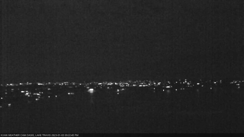 Lake Travis webcam, January 3, 2023 9:25 PM CT