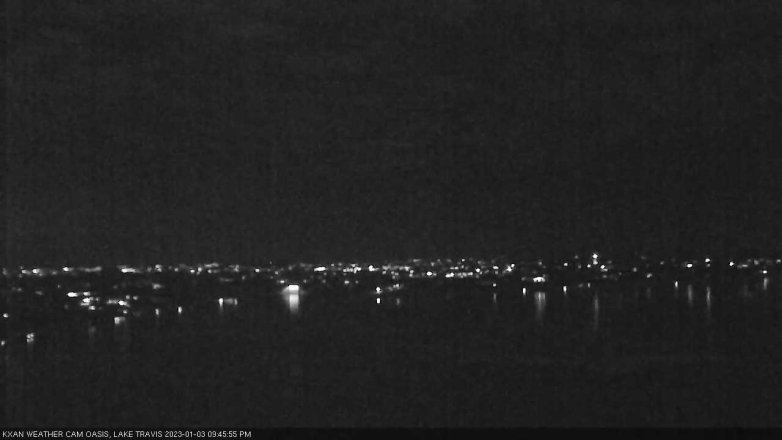 Lake Travis webcam, January 3, 2023 9:45 PM CT
