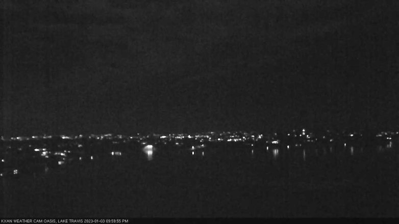 Lake Travis webcam, January 3, 2023 10:00 PM CT