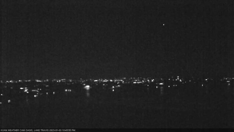 Lake Travis webcam, January 3, 2023 10:45 PM CT