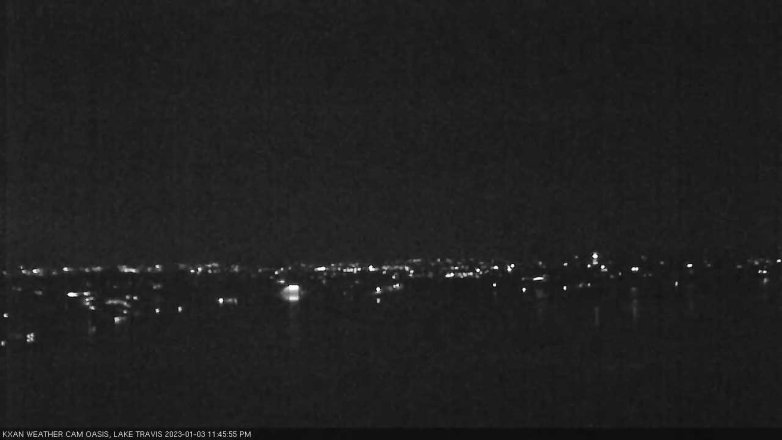 Lake Travis webcam, January 3, 2023 11:45 PM CT