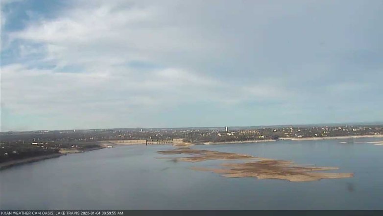Lake Travis webcam, January 4, 2023 9:00 AM CT