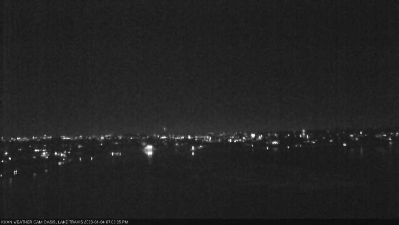 Lake Travis webcam, January 4, 2023 7:00 PM CT