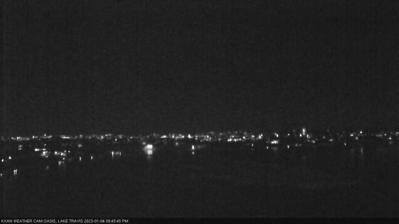 Lake Travis webcam, January 4, 2023 8:45 PM CT