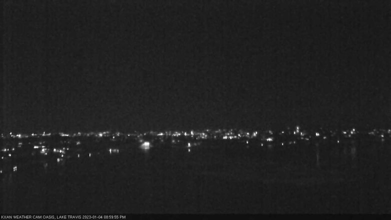 Lake Travis webcam, January 4, 2023 9:00 PM CT