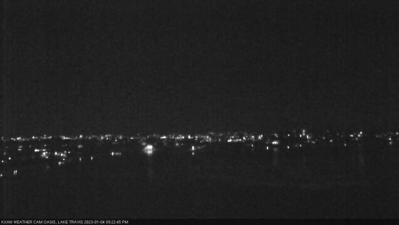 Lake Travis webcam, January 4, 2023 9:25 PM CT