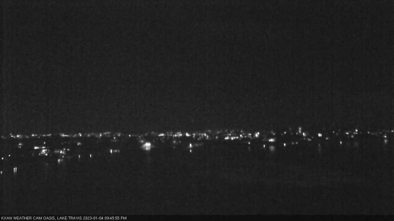 Lake Travis webcam, January 4, 2023 9:45 PM CT