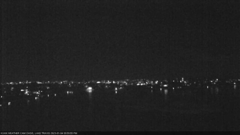 Lake Travis webcam, January 4, 2023 10:00 PM CT