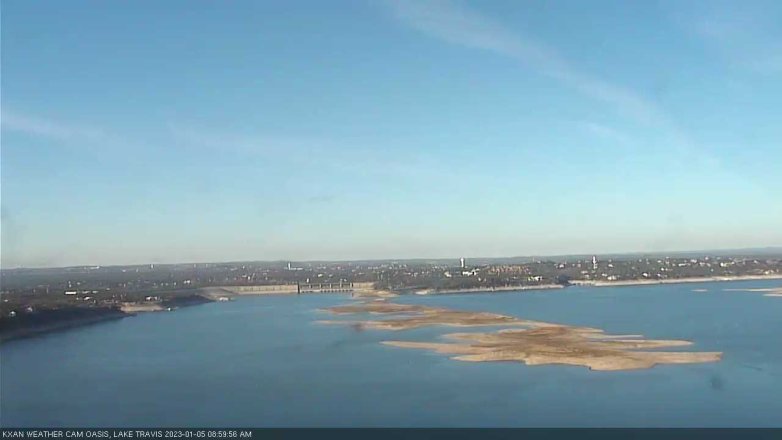 Lake Travis webcam, January 5, 2023 9:00 AM CT