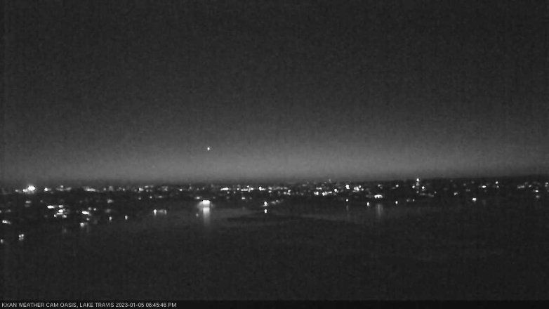 Lake Travis webcam, January 5, 2023 6:45 PM CT