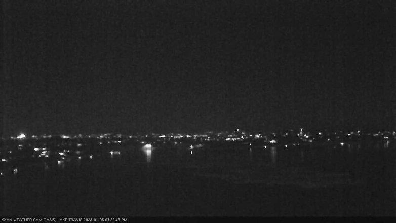 Lake Travis webcam, January 5, 2023 7:25 PM CT