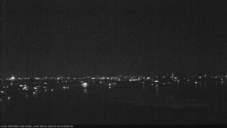 Lake Travis webcam, January 5, 2023 7:45 PM CT