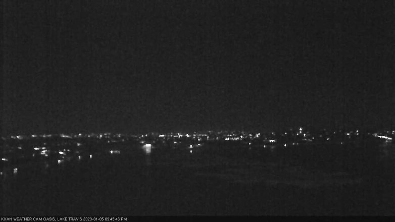 Lake Travis webcam, January 5, 2023 9:45 PM CT