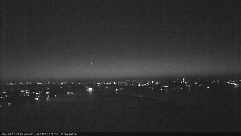 Lake Travis webcam, January 6, 2023 6:45 PM CT