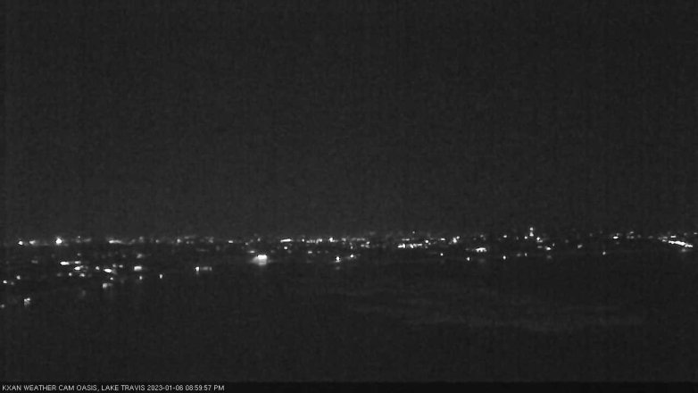 Lake Travis webcam, January 6, 2023 9:00 PM CT