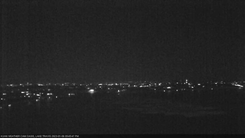 Lake Travis webcam, January 6, 2023 9:45 PM CT