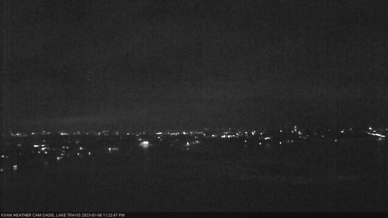 Lake Travis webcam, January 6, 2023 11:25 PM CT