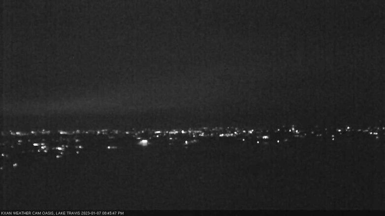 Lake Travis webcam, January 7, 2023 8:45 PM CT