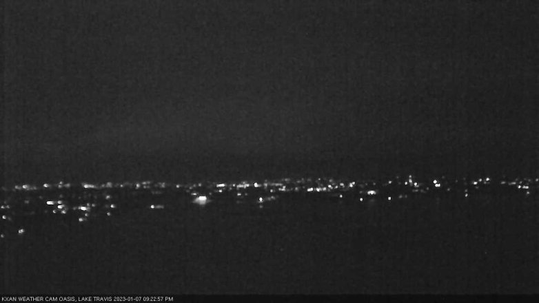 Lake Travis webcam, January 7, 2023 9:25 PM CT