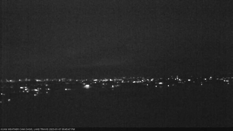 Lake Travis webcam, January 7, 2023 9:45 PM CT