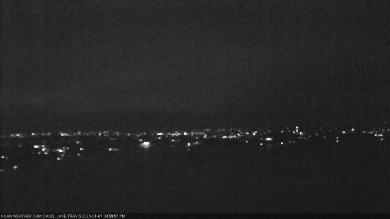Lake Travis webcam, January 7, 2023 10:00 PM CT