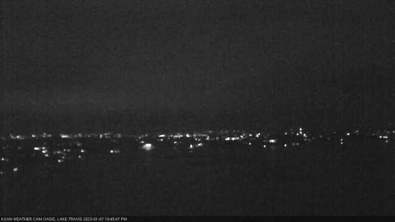 Lake Travis webcam, January 7, 2023 10:45 PM CT