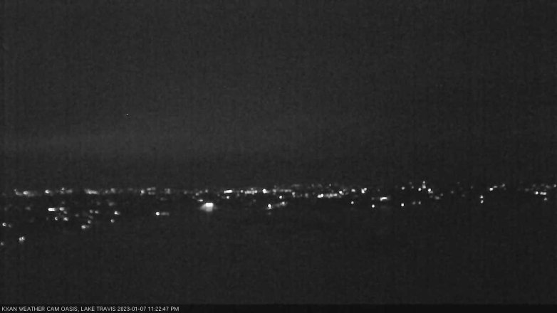 Lake Travis webcam, January 7, 2023 11:25 PM CT