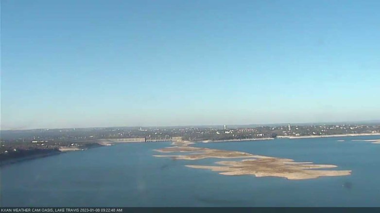Lake Travis webcam, January 8, 2023 9:25 AM CT