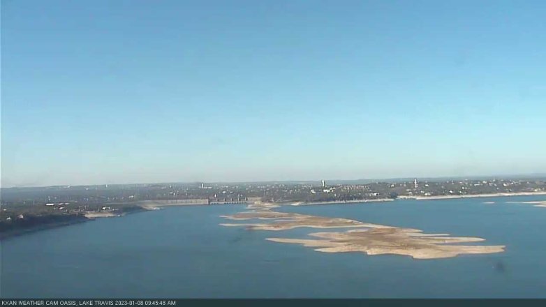 Lake Travis webcam, January 8, 2023 9:45 AM CT