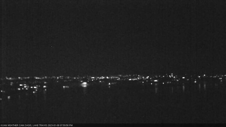 Lake Travis webcam, January 8, 2023 8:00 PM CT