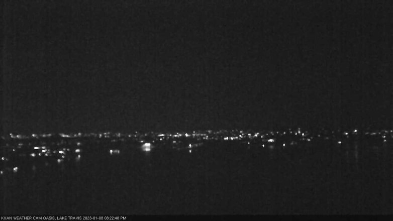 Lake Travis webcam, January 8, 2023 8:25 PM CT