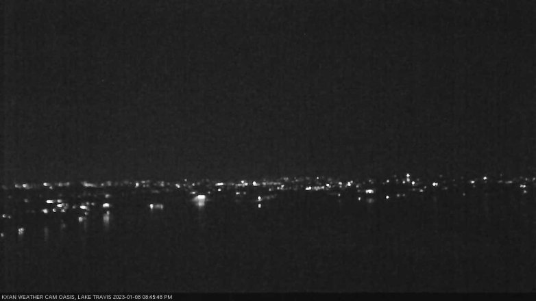 Lake Travis webcam, January 8, 2023 8:45 PM CT