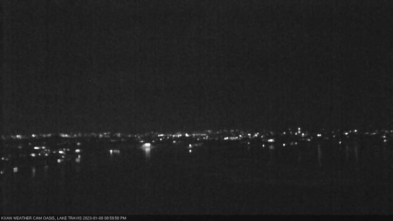 Lake Travis webcam, January 8, 2023 9:00 PM CT
