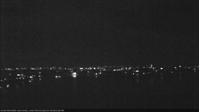 Lake Travis webcam, January 8, 2023 9:25 PM CT